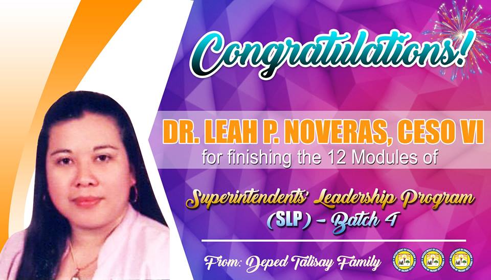 Congratulations SDS Leah P. Noveras!